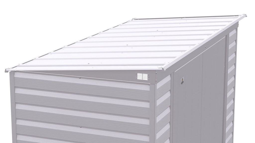 Arrow Select Galvanized Steel Storage Shed, Flute Grey, 10-ft x 4-ft