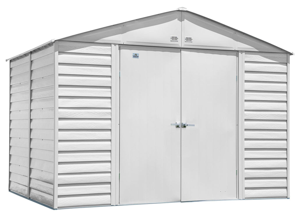 Arrow Select Galvanized Steel Storage Shed, Flute Grey, 10-ft x 8-ft
