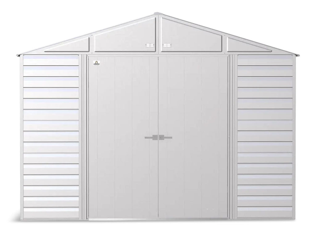 Arrow Select Galvanized Steel Storage Shed, Flute Grey, 10-ft x 8-ft
