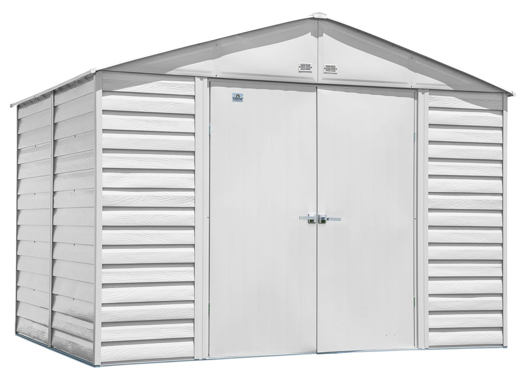 Arrow Select Galvanized Steel Storage Shed, Flute Grey, 10-ft x 8-ft