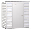 Arrow Select Galvanized Steel Storage Shed, Flute Grey, 6-ft x 4-ft