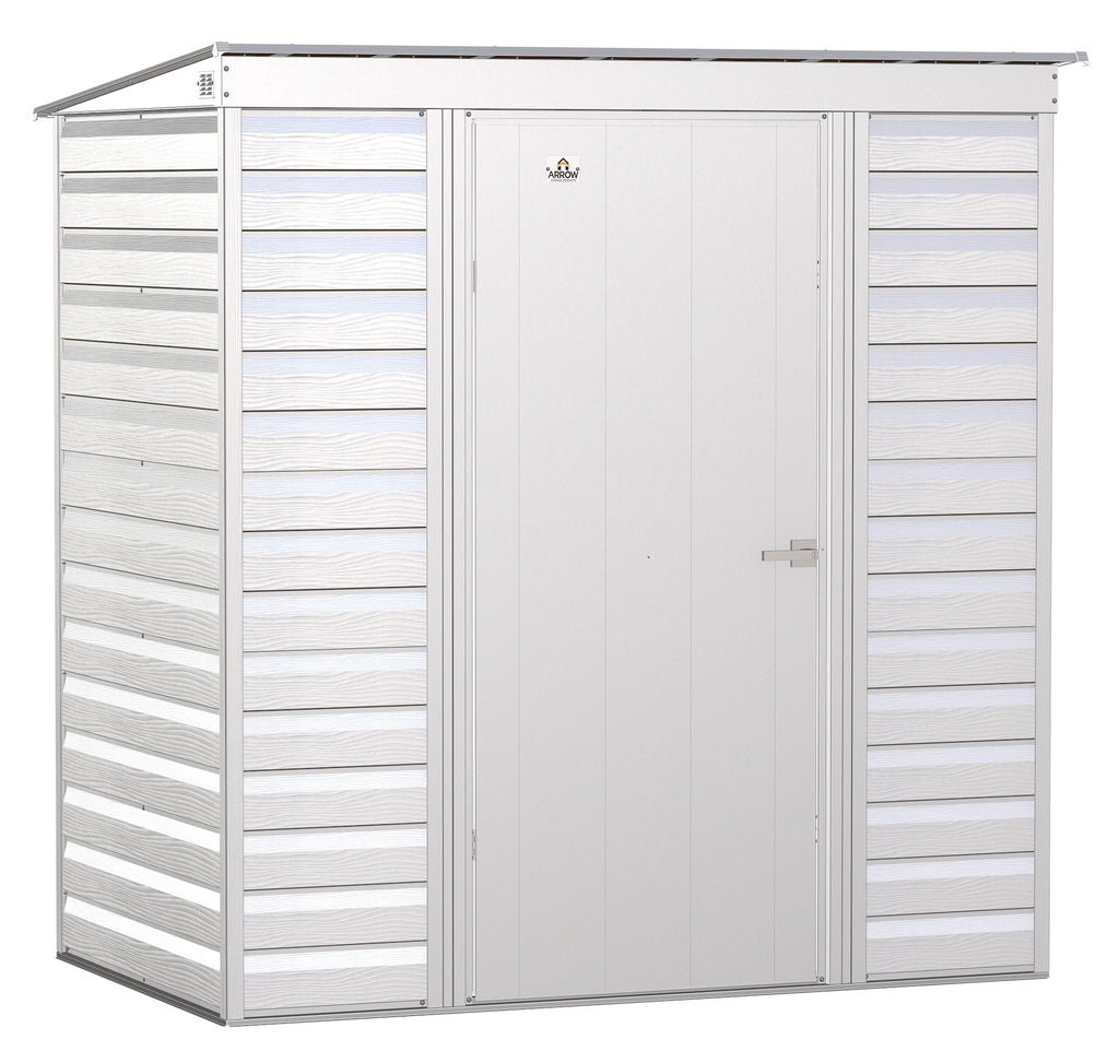 Arrow Select Galvanized Steel Storage Shed, Flute Grey, 6-ft x 4-ft