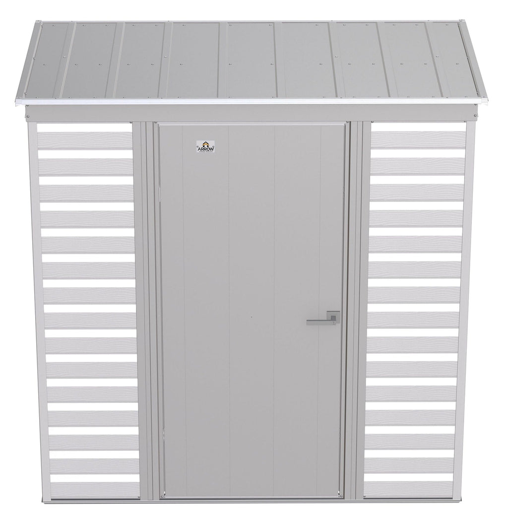 Arrow Select Galvanized Steel Storage Shed, Flute Grey, 6-ft x 4-ft