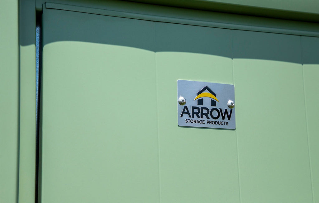 Arrow Select Galvanized Steel Storage Shed, Sage Green, 10-ft x 12-ft