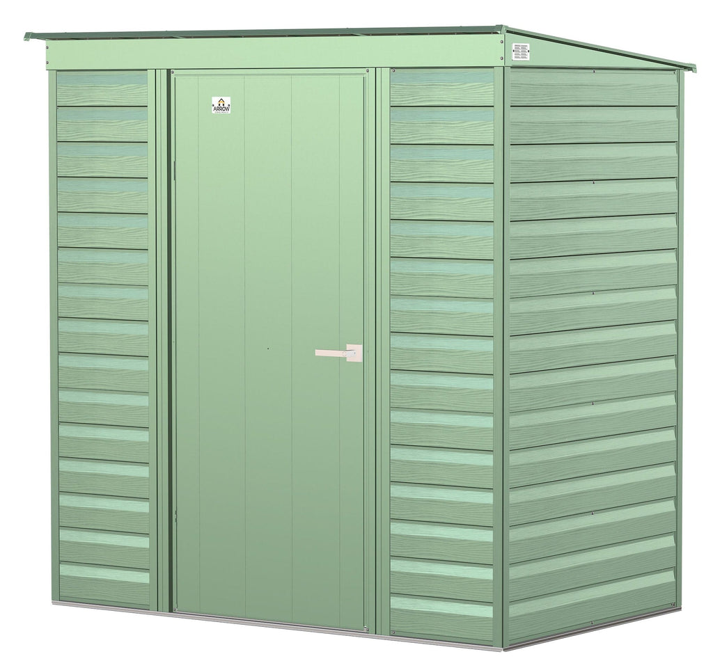 Arrow Select Galvanized Steel Storage Shed, Sage Green, 6-ft x 4-ft