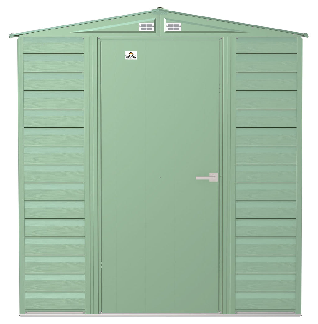 Arrow Select Galvanized Steel Storage Shed, Sage Green, 6-ft x 7-ft