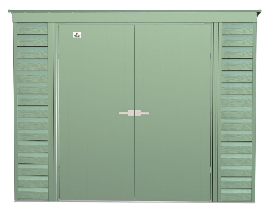 Arrow Select Galvanized Steel Storage Shed, Sage Green, 8-ft x 4-ft