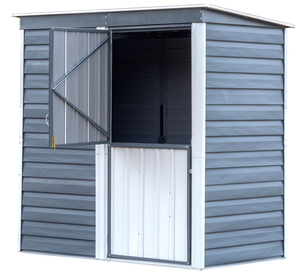 Arrow Shed-in-a-Box Steel Storage Shed, Charcoal/Cream, 6-ft x 4-ft