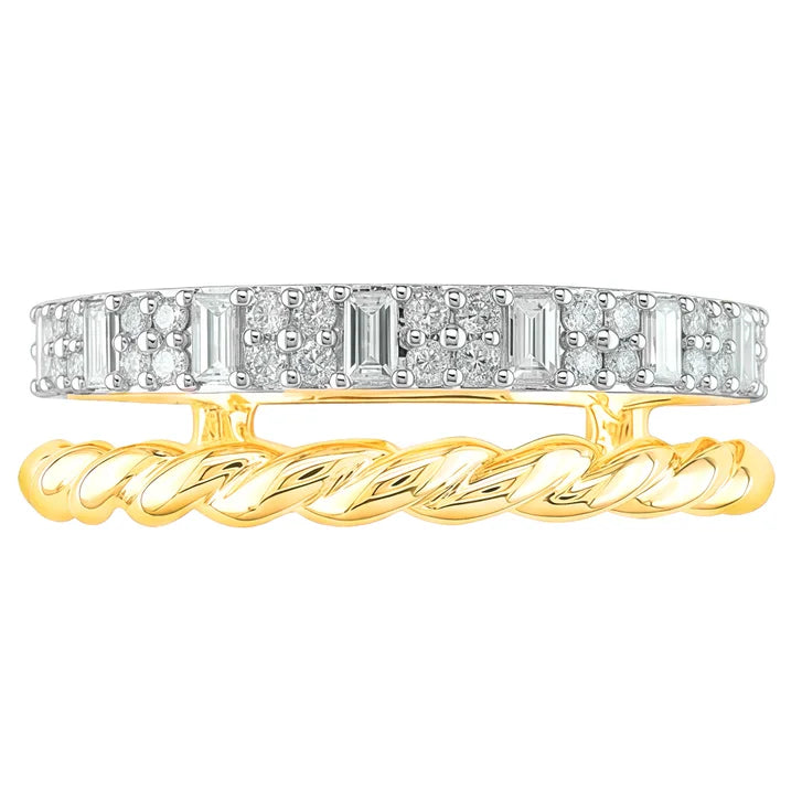 Baguette and Round Brilliant Diamond Ring (0.42 ctw)