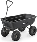Heavy-duty multi-purpose garbage transfer cart garden cart, equipped with pneumatic tires, capacity 4 cubic feet - 600 pounds load capacity, outdoor wheeled cart, suitable for garden, gardening and landscaping work.