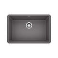 Blanco Precis SILGRANIT 27-in Single Bowl Undermount Kitchen Sink, Cinder