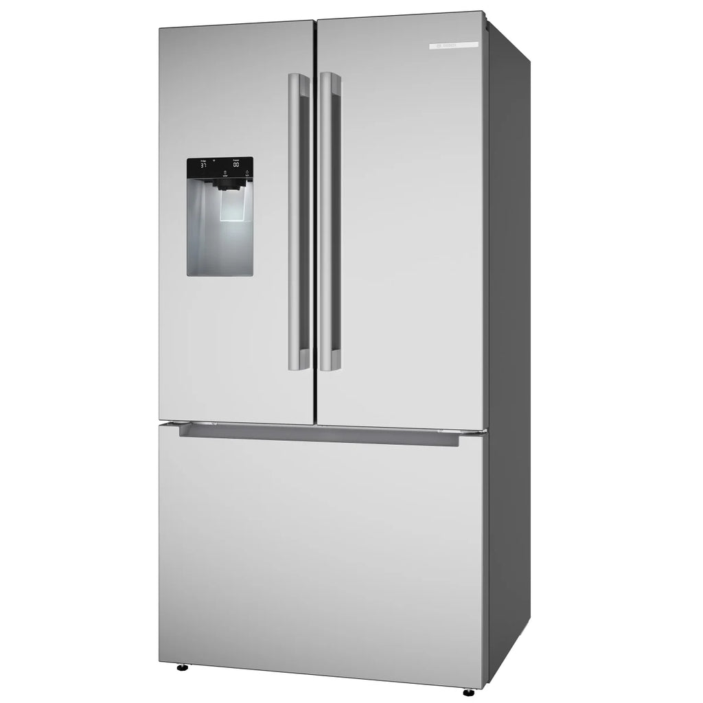 Bosch 300 Series 36 in. 26 cu.ft. Stainless Steel Standard Depth French Door Refrigerator With External Water and Ice Dispenser