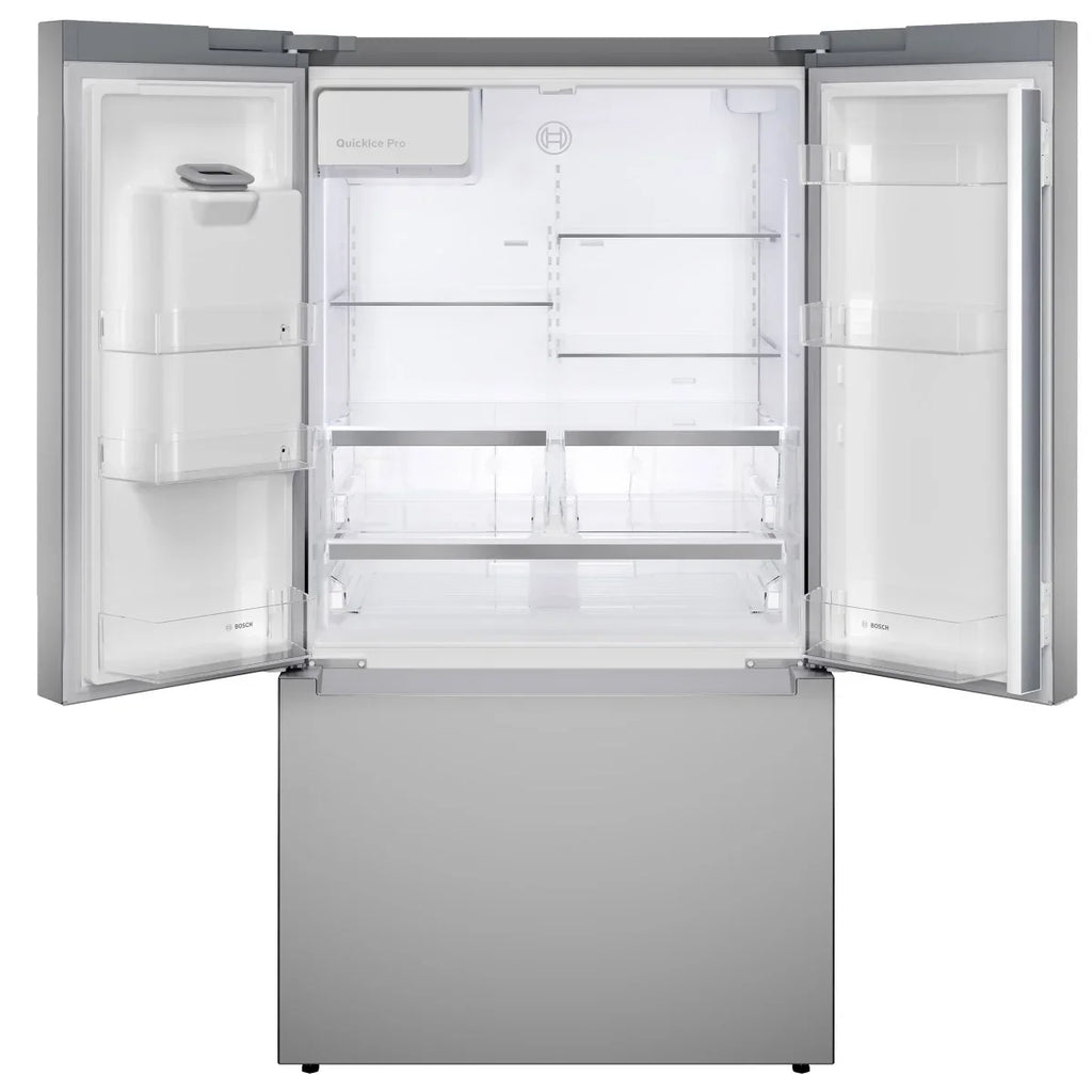 Bosch 300 Series 36 in. 26 cu.ft. Stainless Steel Standard Depth French Door Refrigerator With External Water and Ice Dispenser