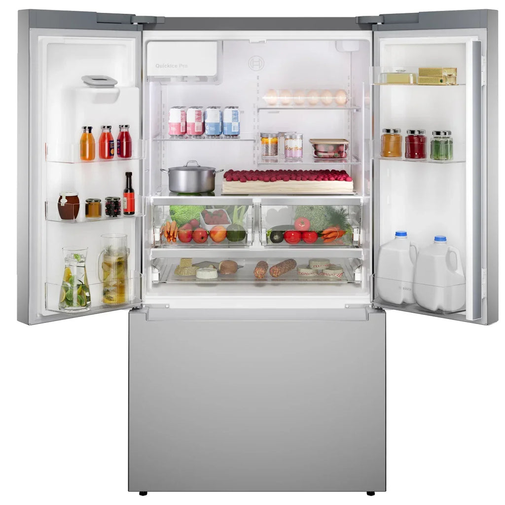 Bosch 300 Series 36 in. 26 cu.ft. Stainless Steel Standard Depth French Door Refrigerator With External Water and Ice Dispenser