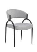 Brassex Alara Cream/Black Fabric Upholstered Dining Chair, 2-pc