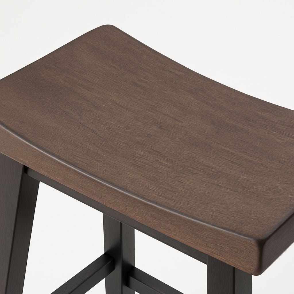 Brassex Arnold Oak/Dark Grey Counter/Bar Stool with Back Rest, 2-pc