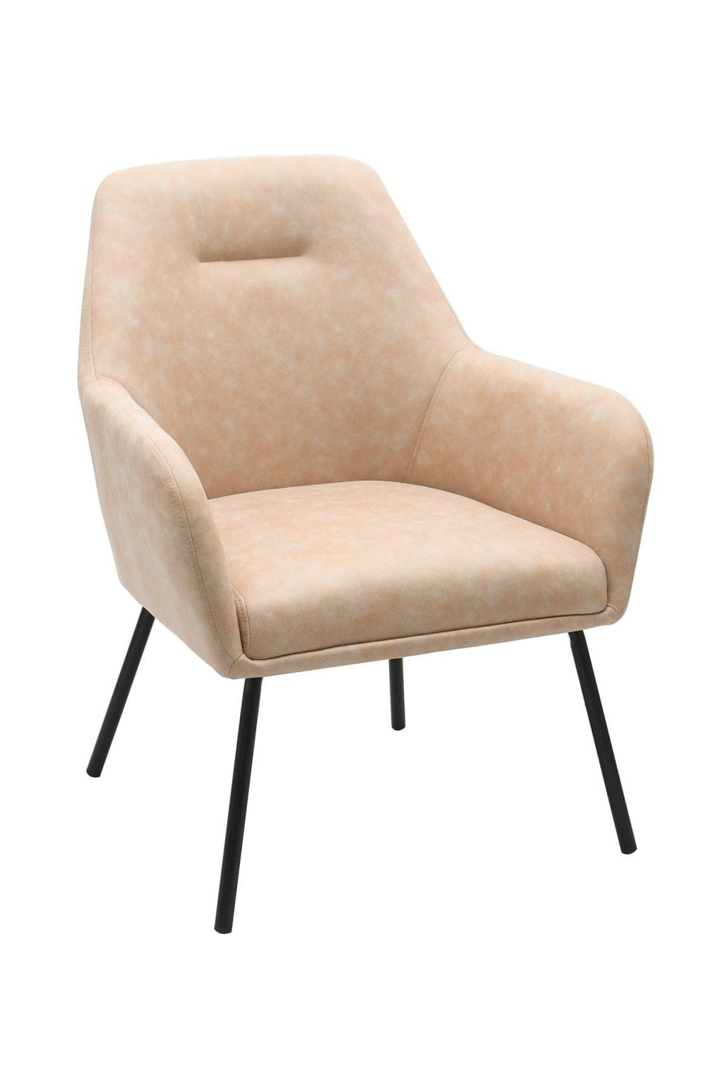 Brassex Arya Vintage Beige Tufted Fabric Upholstered Dining Chair
