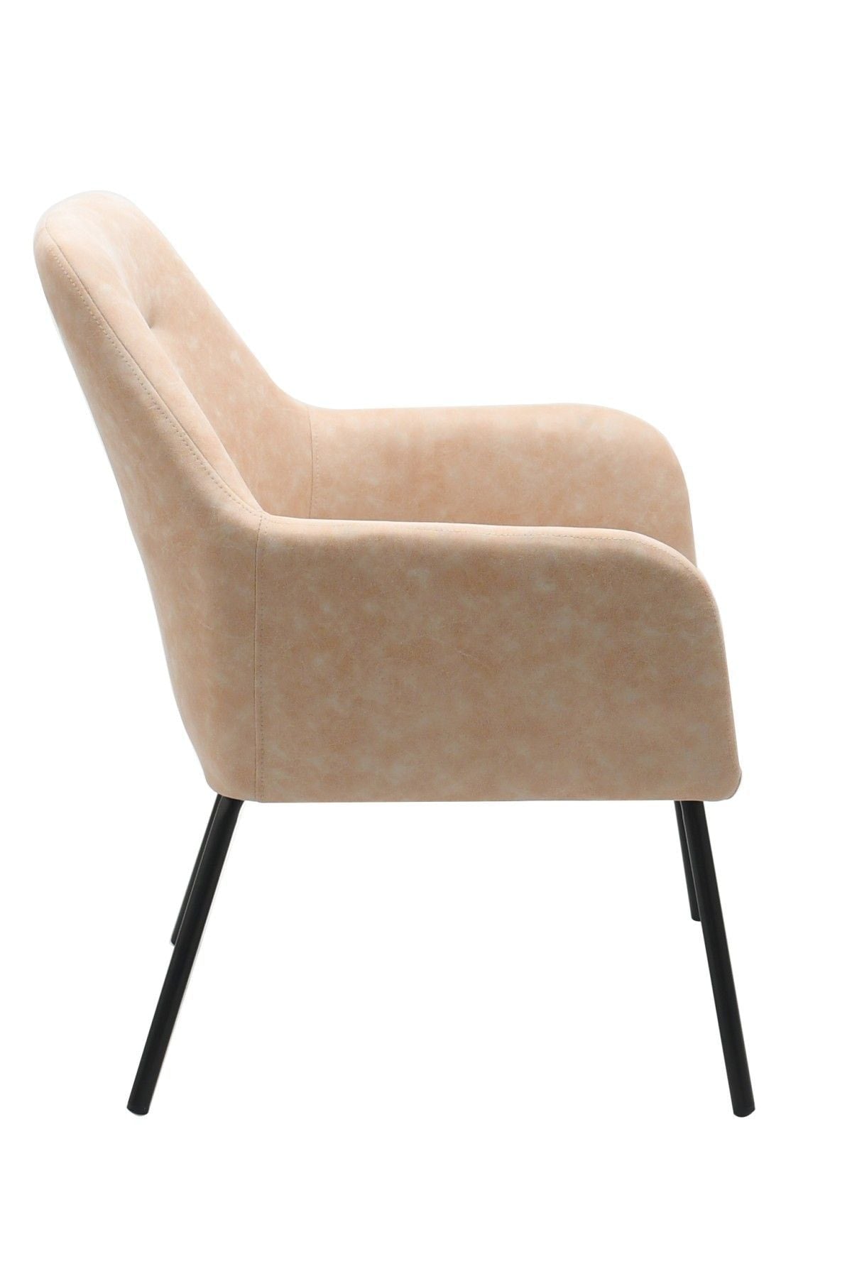 Brassex Arya Vintage Beige Tufted Fabric Upholstered Dining Chair