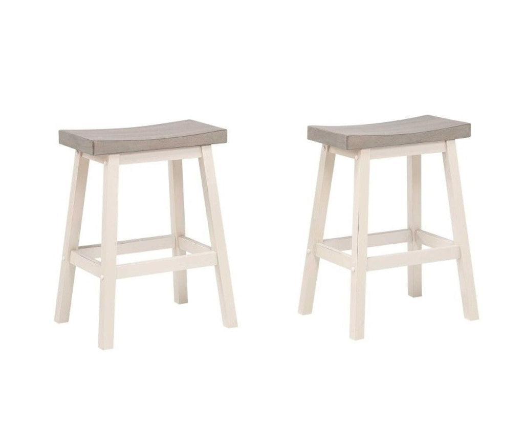 Brassex Asher Grey/White Backless Counter/Bar Stool, 2-pc