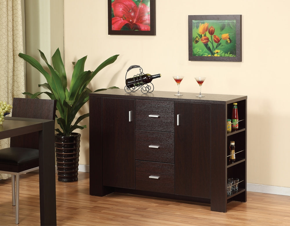 Brassex Ashton Freestanding Dining Buffet/Server with Storage, Dark Cherry