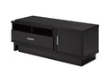 Brassex Darel 48-in Expandable Dark Cherry TV Stand with Storage Shelf and Cabinet