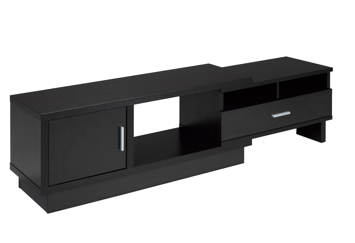 Brassex Darel 48-in Expandable Dark Cherry TV Stand with Storage Shelf and Cabinet