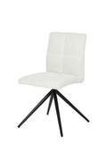 Brassex Ethan White Fabric Upholstered Armless Dining Chair, 2-pc