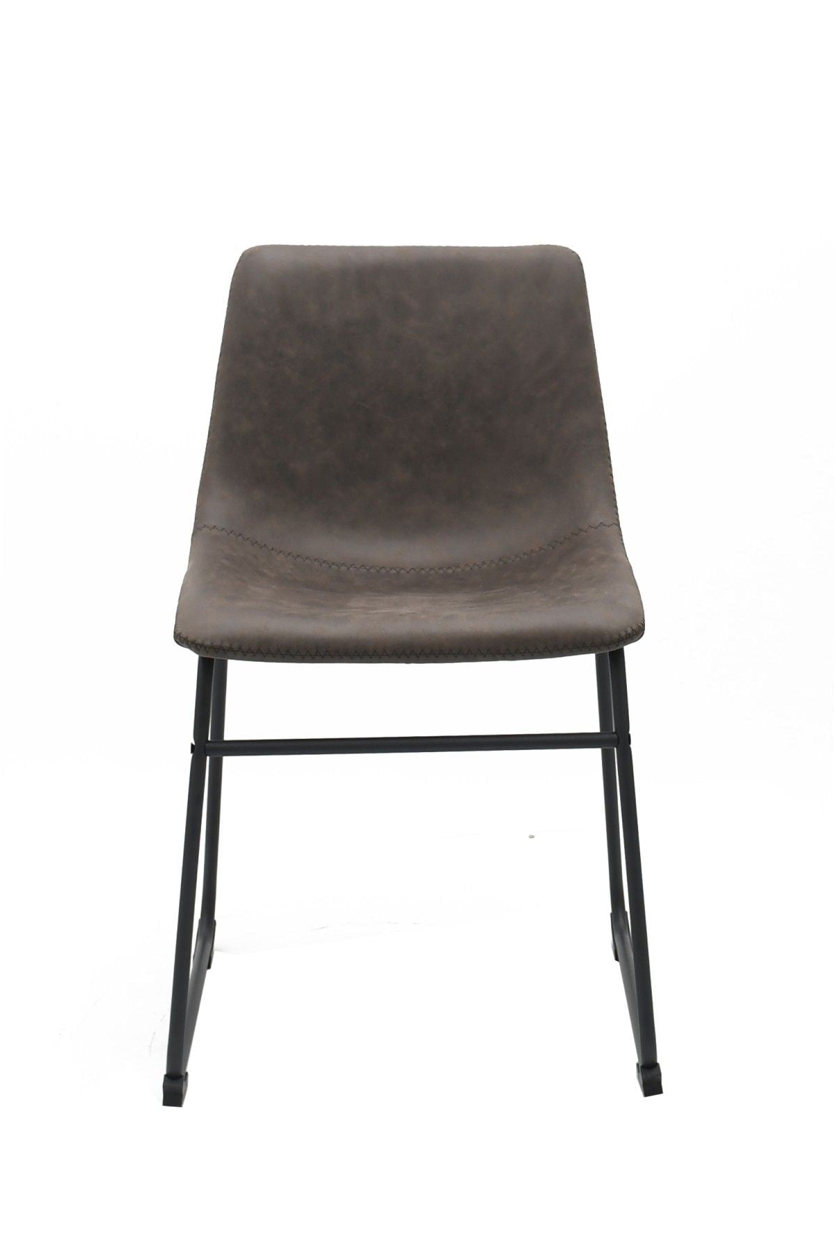 Brassex Rael Vintage Brown Fabric Upholstered Dining Chair, 2-pc