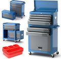 Tool Chest 8-Drawer | 42'' Large Rolling Tool Chest with Wheels | Detachable Top Metal Tool Box | Garage Storage Cabinet for Repair Room,storage area | Rolling Tool Box with Hooks,Liners,Tray Divider