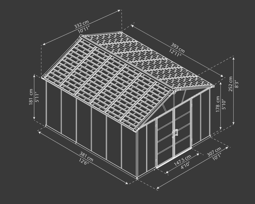 CANOPIA Yukon Multi-Function Polycarbonate Garage, 11x13-ft