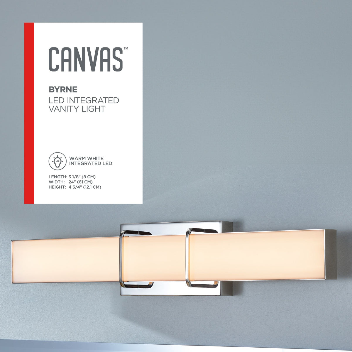 CANVAS Byrne LED Vanity Light Fixture, Polished Nickel