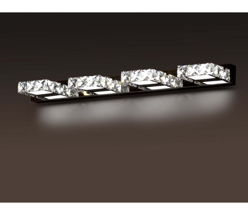 CANVAS Isabella 4-Light Crystal Design LED Vanity Light Fixture, Chrome