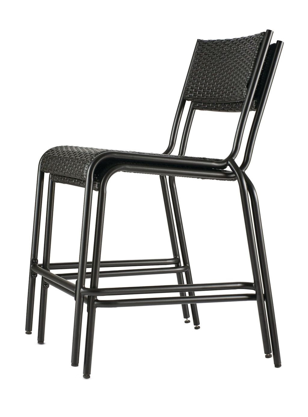 CANVAS Kensington Outdoor Patio High Dining Set with Stone Table Top, Black, 3-pc