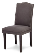 CANVAS Regent Nailhead Upholstered Dining Chairs with Solid Wood Legs (2-Piece Set), Grey