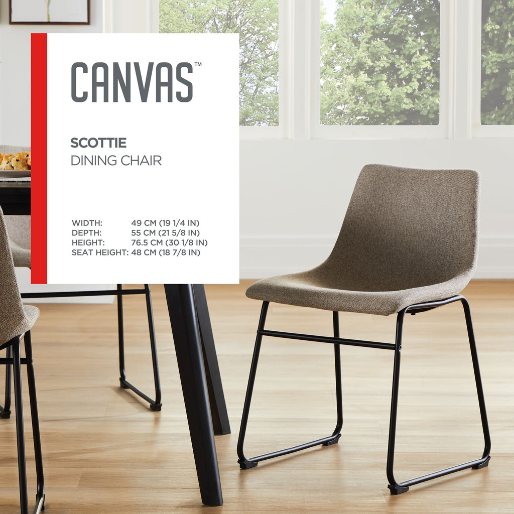 Canvas Scottie Modern Fabric Dining Chair, Dark Grey