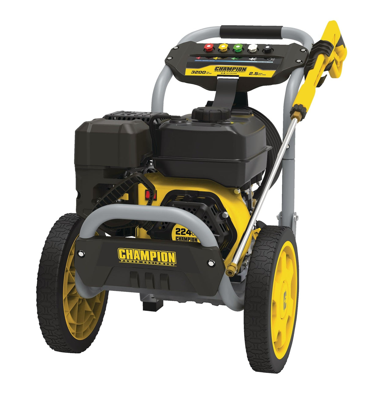 Champion Power Equipment 3200 PSI 2.5 GPM 224cc Engine Cold Water Wheeled Gas Pressure Washer
