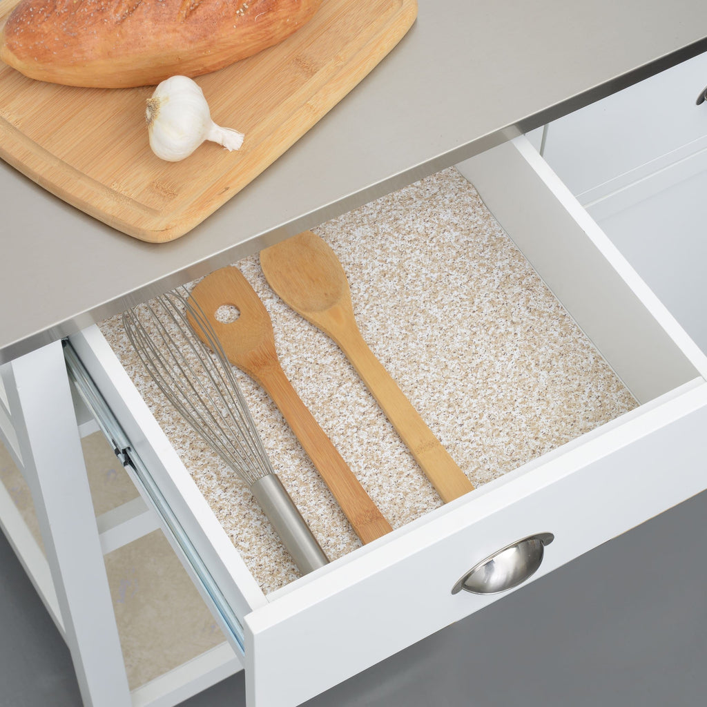 Con-Tact Grip Prints Non-Adhesive Cushioned Shelf/Drawer Liner, Beige Granite, 18-in x 4-ft