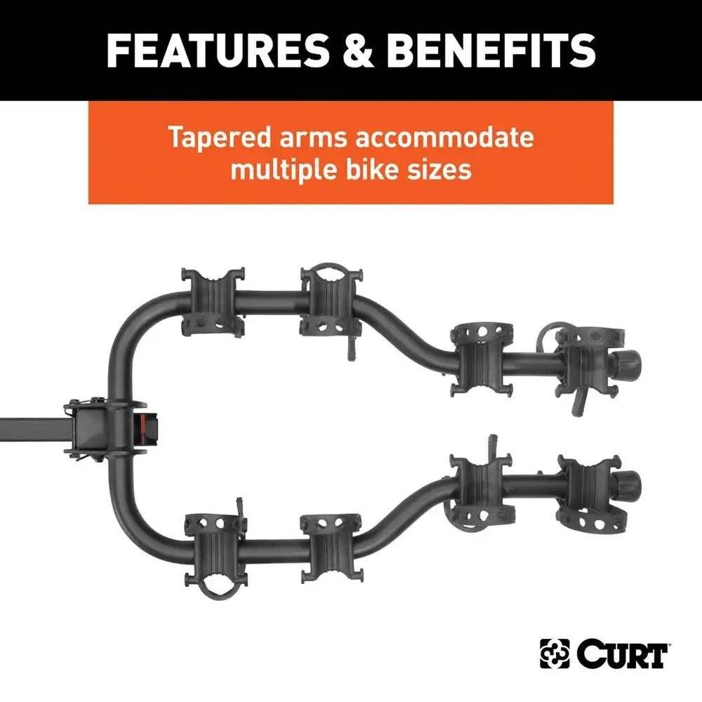 CURT 12126 Premium Hitch-Mounted Bike Rack (4-Bike, 2-in Shank)