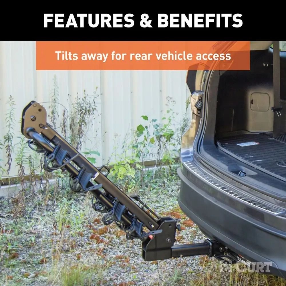 CURT 12126 Premium Hitch-Mounted Bike Rack (4-Bike, 2-in Shank)