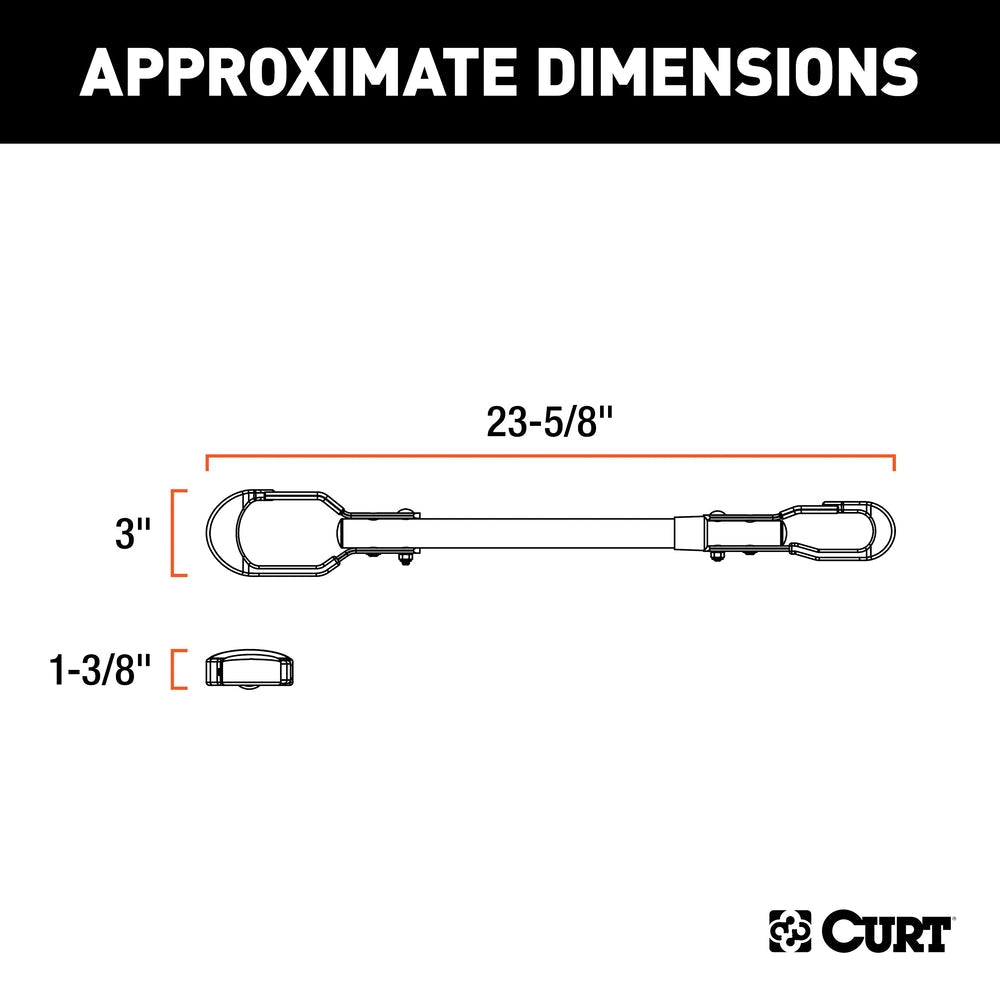 CURT 18016 Adjustable Bike Adapter Beam for Angled Frames, 22-1/-in to 31-in