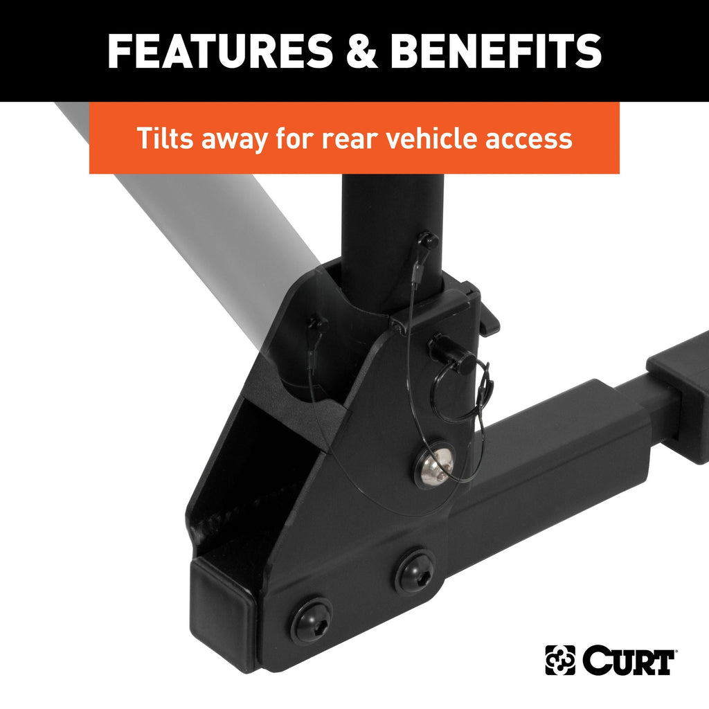 CURT 18021 Hitch Mounted Bike Rack, Fits 1-1/4" and 2" Receiver, 2 Bikes