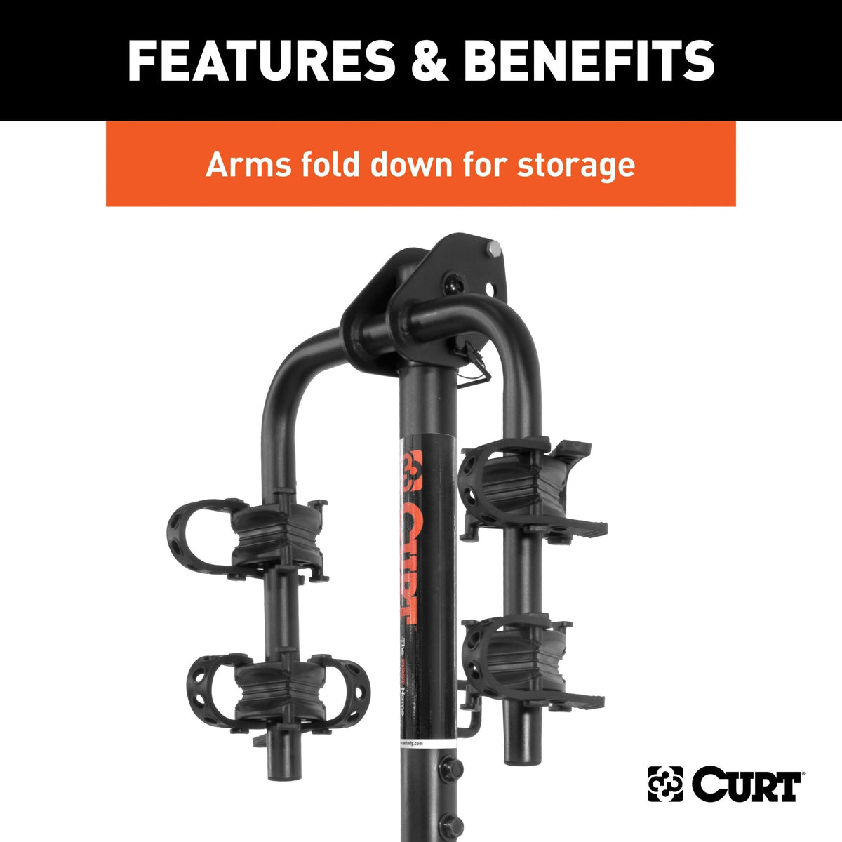 CURT 18021 Hitch Mounted Bike Rack, Fits 1-1/4" and 2" Receiver, 2 Bikes