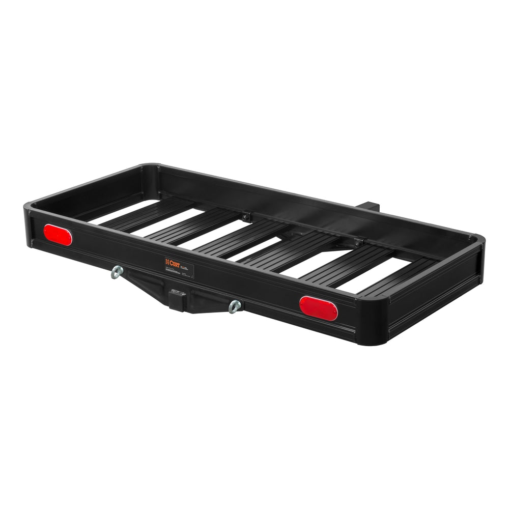CURT 18113 Aluminum Hitch Mount Basket-Style Cargo Carrier, Fits 2-in Receivers, 49 x 22-in