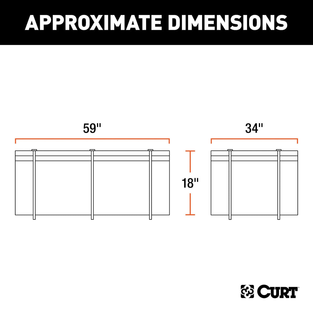 CURT 18221 Weather-Resistant Vinyl Roof Top Cargo Bag, Black, 59 x 34 x 21-in