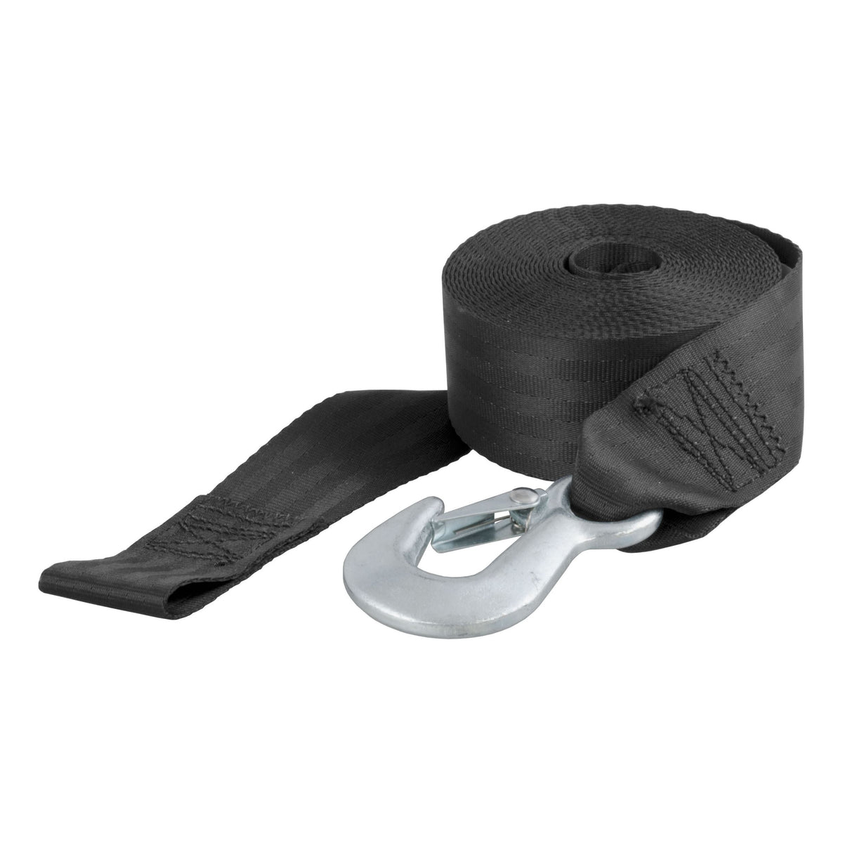 CURT 29451 2-in x 20-ft Nylon Winch Strap with Hook, 4,000-lbs