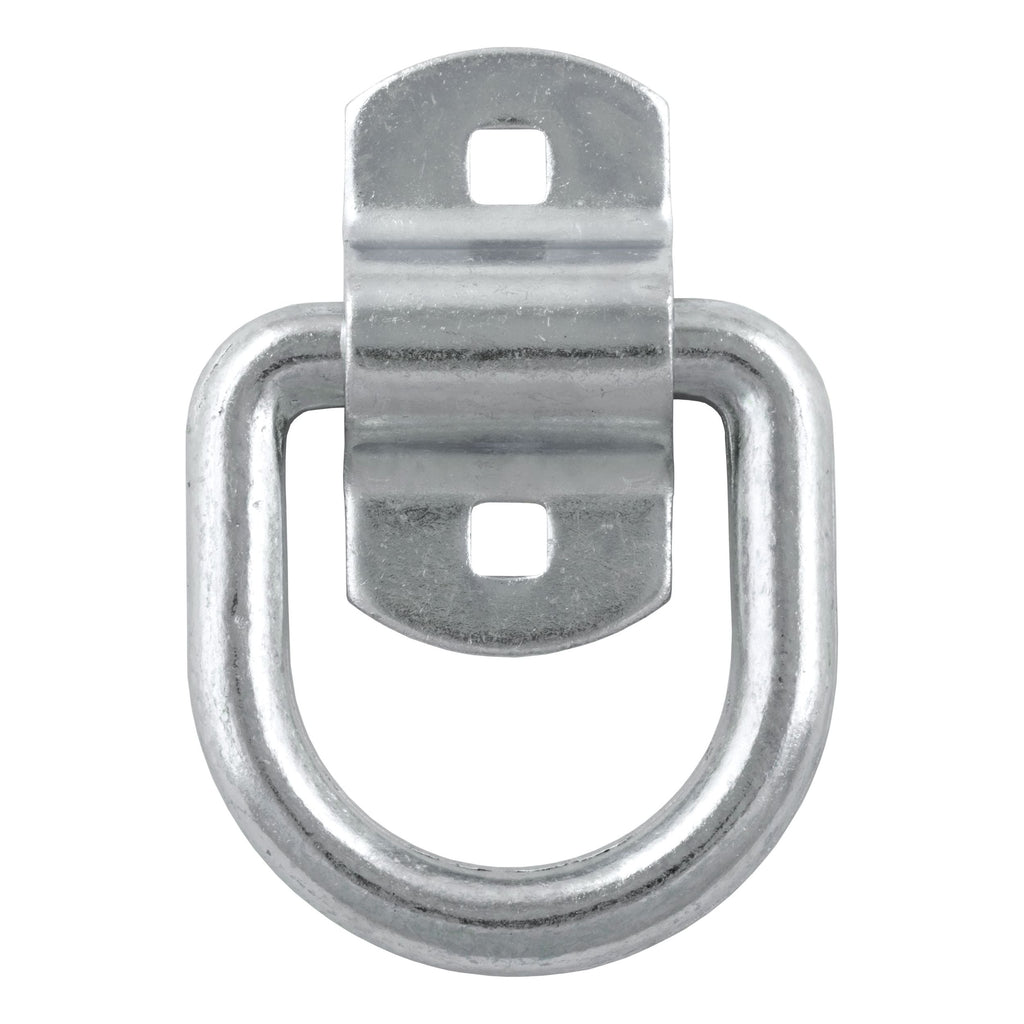CURT 83742 3-in x 3-in Surface-Mounted Tie-Down D-Ring (3600-lb, Clear Zinc)