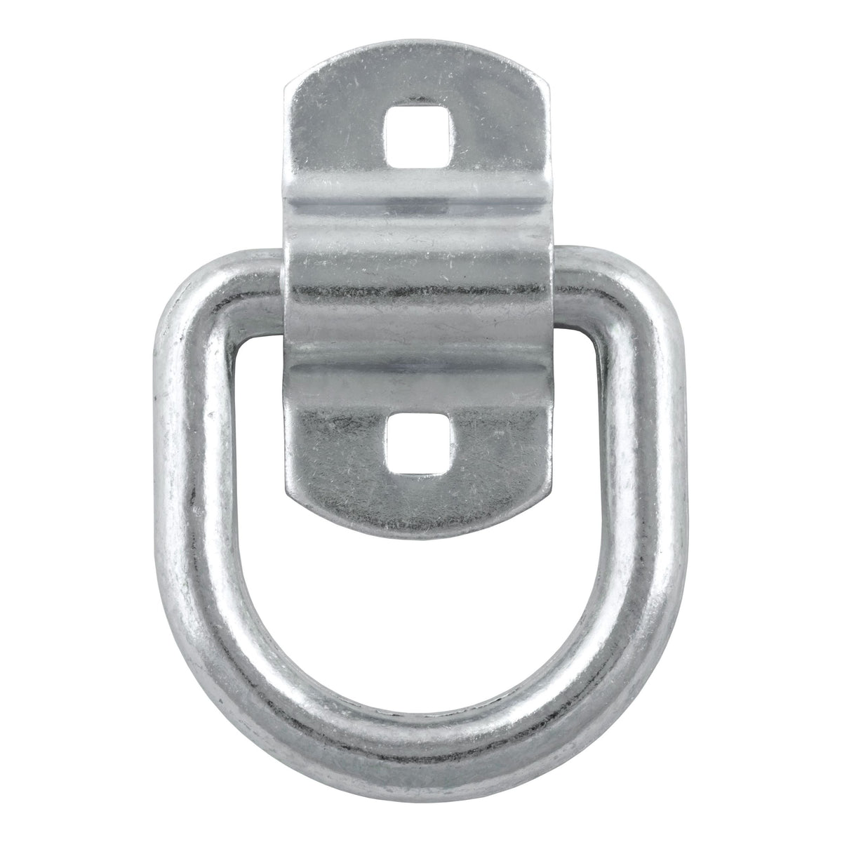 CURT 83742 3-in x 3-in Surface-Mounted Tie-Down D-Ring (3600-lb, Clear Zinc)