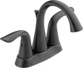 Delta Faucet Lahara Double Handle Rigid Spout 4-in Centerset Bathroom Sink Faucet, WaterSense Certified, Venetian Bronze