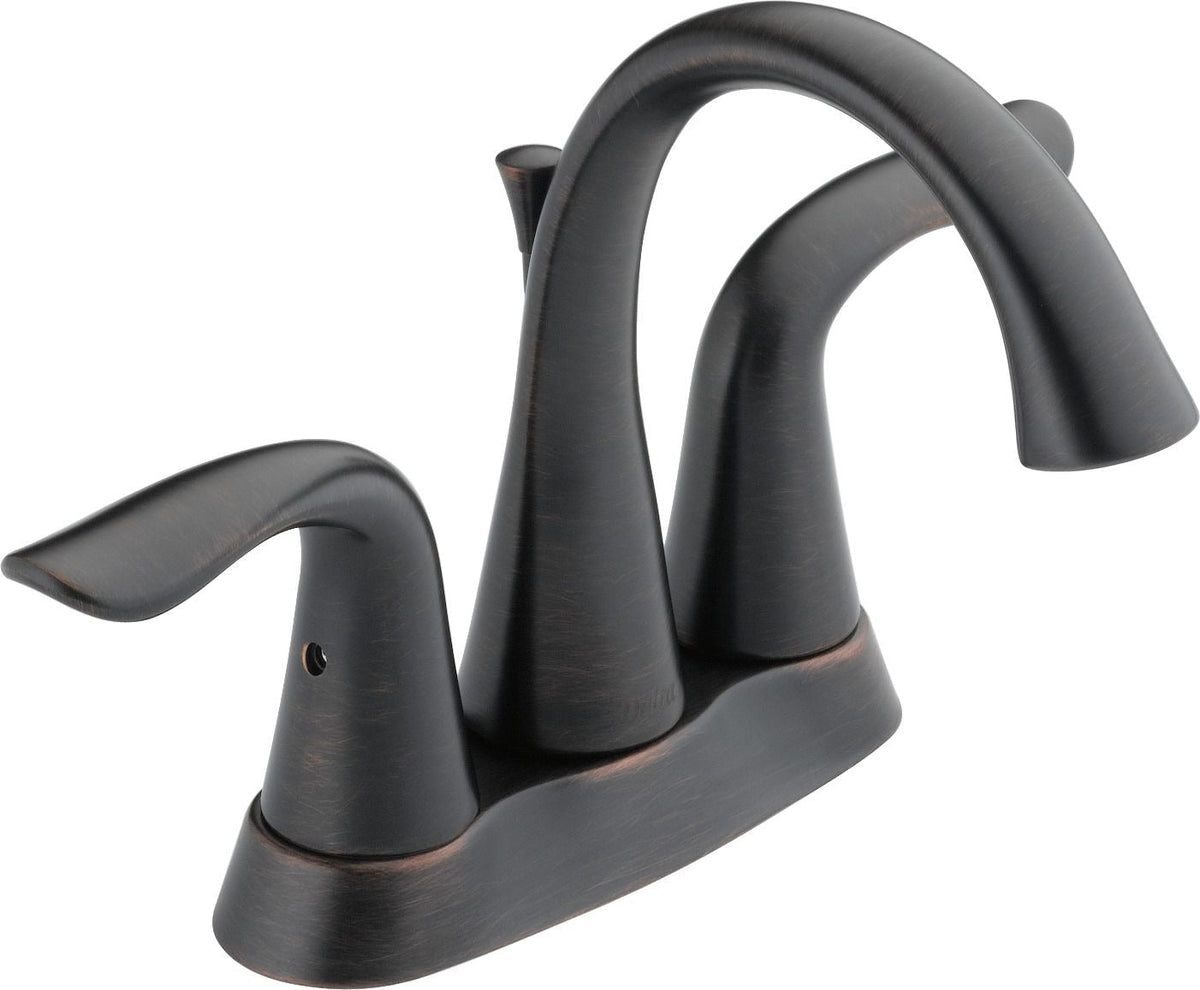 Delta Faucet Lahara Double Handle Rigid Spout 4-in Centerset Bathroom Sink Faucet, WaterSense Certified, Venetian Bronze