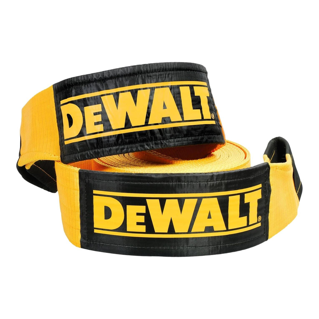DEWALT Heavy-Duty 75000-lb Break Strength Looped End Recovery Strap, Yellow, 6-in x 30-ft